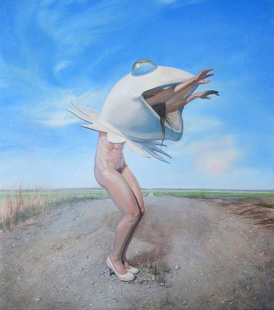 _Frog Ballet_ oil on panel 14_x17_ by Melanie Vote